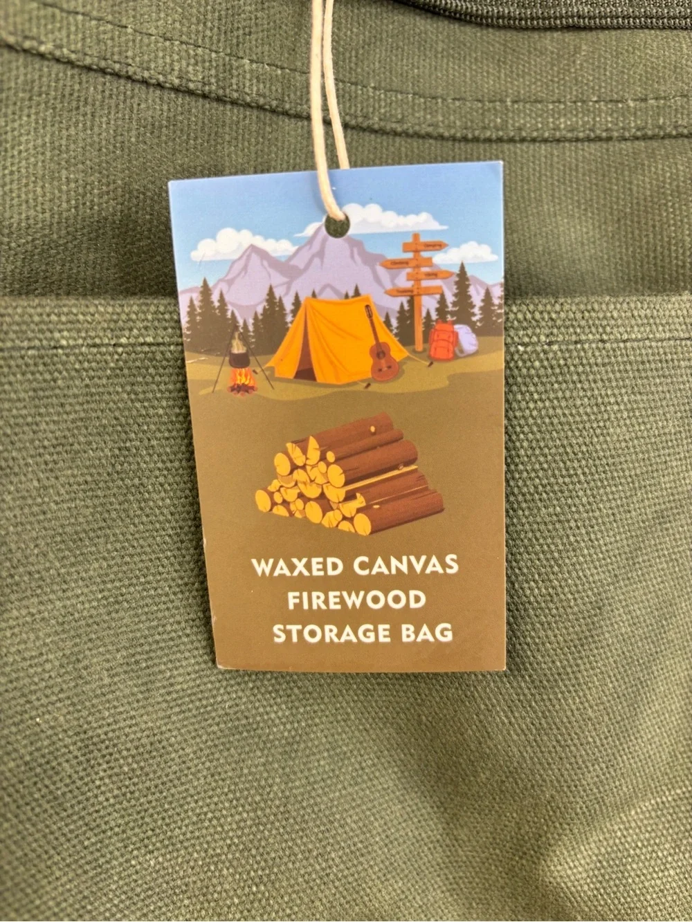 Waxed Durable Canvas Firewood Storage Bag NWT